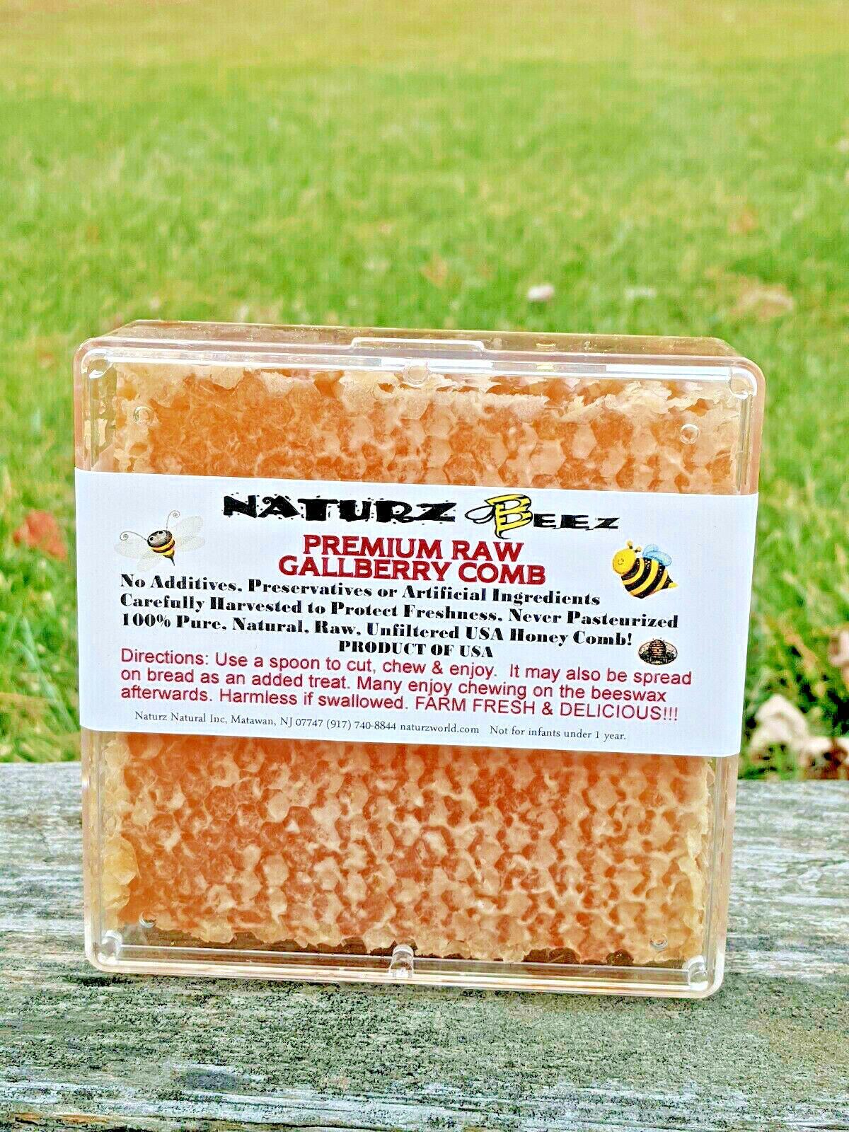 USA Raw Gallberry Honeycomb 12oz - 100% Pure