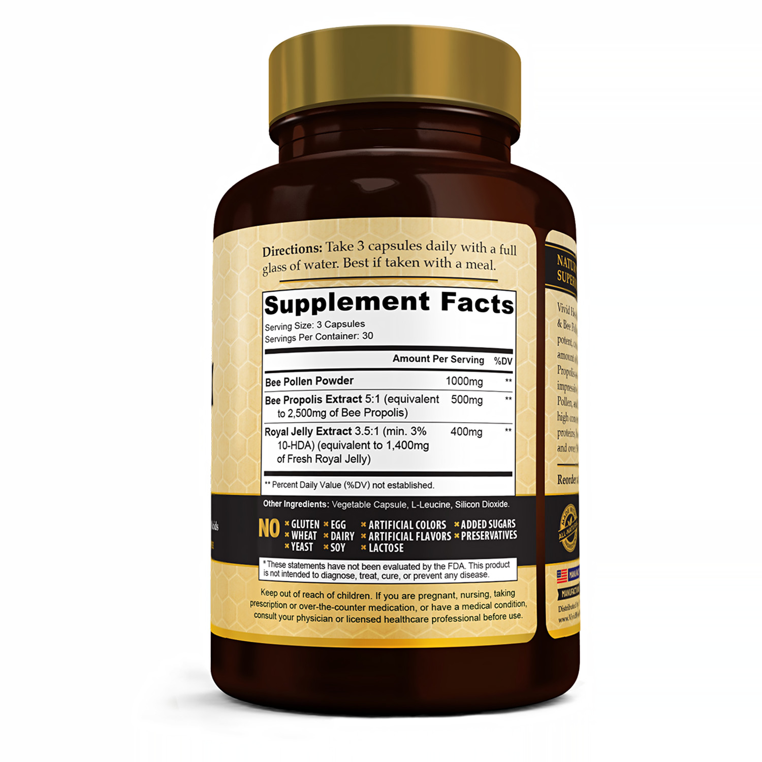 Raw Royal Jelly Supplement with Bee Pollen & Propolis