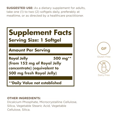 Solgar Royal Jelly Softgels - 60 servings - Gluten/Dairy-Free