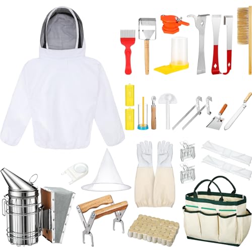 Leriton 30 Piece Beekeeping Starter Kit with Accessories
