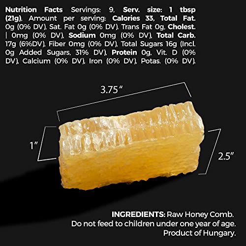 7oz Acacia Honeycomb: 100% Edible Raw, Gluten Free