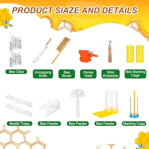 Leriton 30 Piece Beekeeping Starter Kit with Accessories