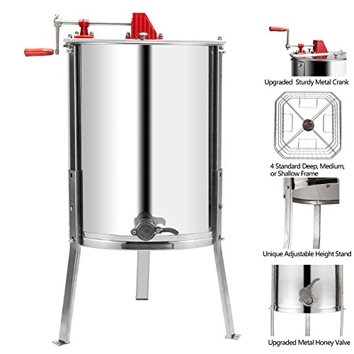 VINGLI 4 Frame Stainless Steel Honey Extractor Spinner