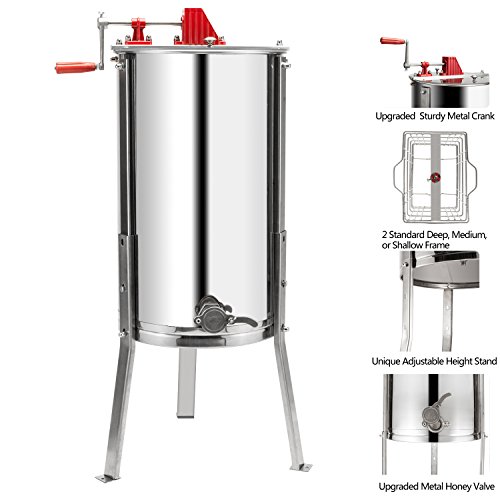 VINGLI 2 Frame Manual Honey Extractor Spinner Drum