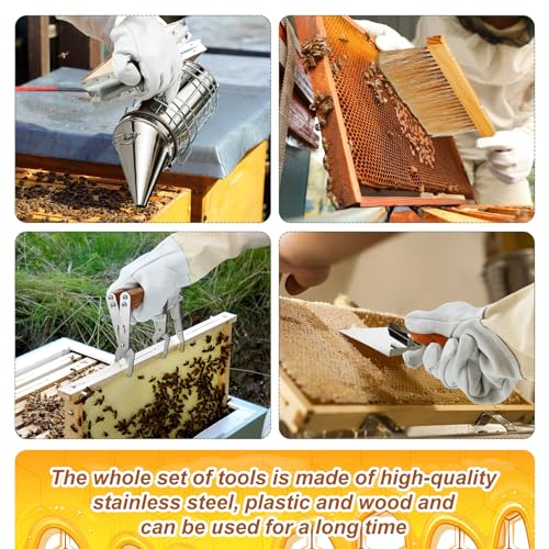 Leriton 30 Piece Beekeeping Starter Kit with Accessories