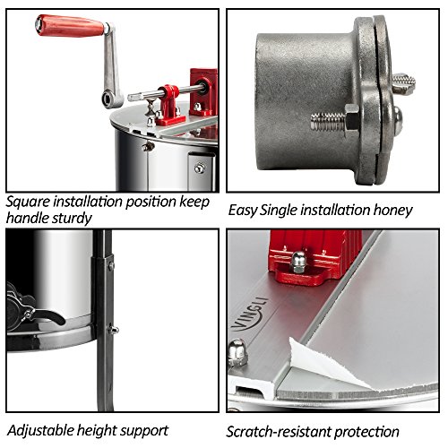 VINGLI 4 Frame Stainless Steel Honey Extractor Spinner
