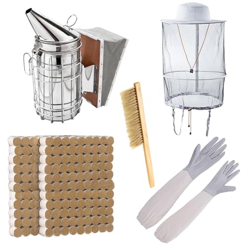 HunterBee Beekeeping Starter Tool Kit with Hive Smoker