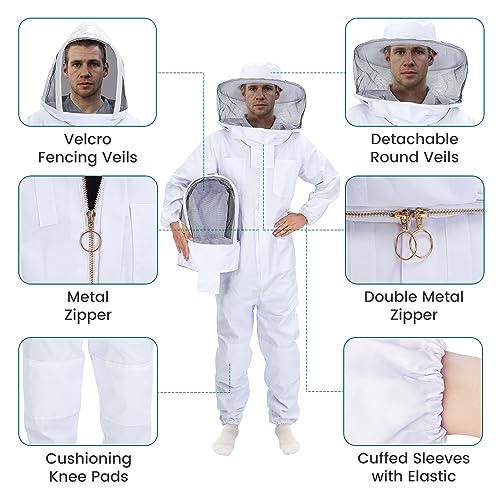 Unisex Sting Proof Beekeeping Bee Suit with Accessories