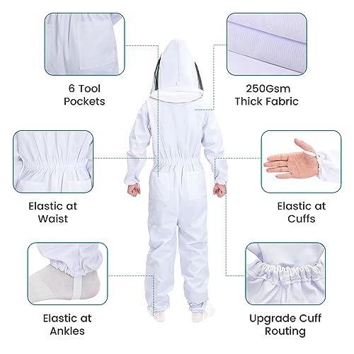 Unisex Sting Proof Beekeeping Bee Suit with Accessories