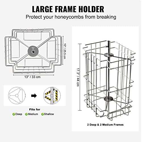 VEVOR Stainless Steel Honey Extractor, 2/4 Frame