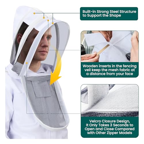 Unisex Sting Proof Beekeeping Bee Suit with Accessories