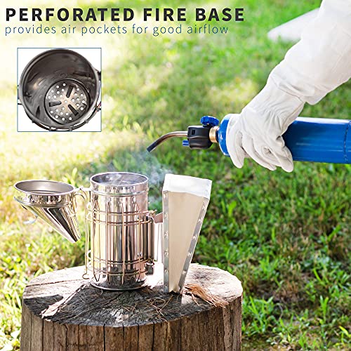 Stainless Steel Bee Hive Smoker with Heat Shield