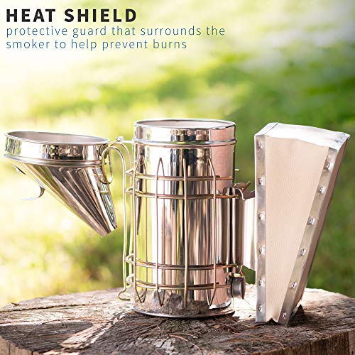 Stainless Steel Bee Hive Smoker with Heat Shield