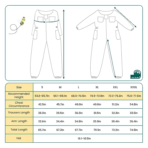 Unisex Sting Proof Beekeeping Bee Suit with Accessories