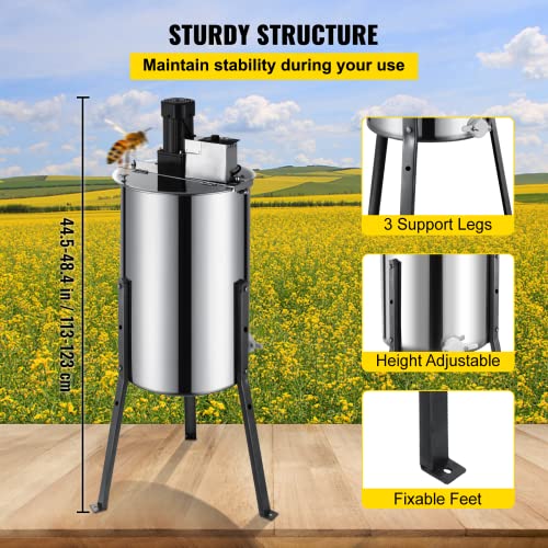 Electric 3 Frame Honey Extractor Stainless Steel Spinner Stand