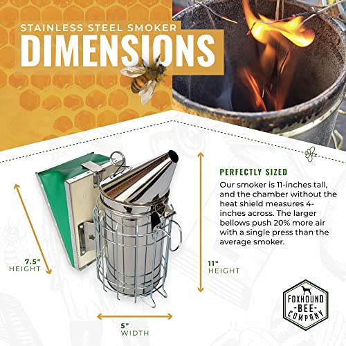 Foxhound Bee Co 11-inch Stainless Steel Bee Smoker