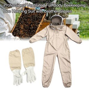 Ventilated XL Beekeeping Suit with Hood and Gloves