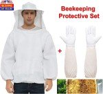 Beekeeping Protective Jacket Suit and Long Gloves Set