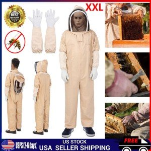 Ventilated Full Body Beekeeping Suit with Gloves