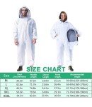 Unisex 3XL Cotton Beekeeping Suit with Veil