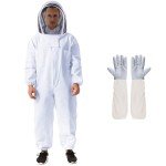 Ventilated Beekeeping Jacket with Sheepskin Gloves