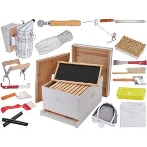 30-Piece Beekeeping Starter Set with 10-Frame Hive