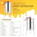Manual Honey Extractor for 3/6 Frames with Stands