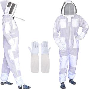 Ventilated 3-Layer Bee Suit with Gloves and Veil