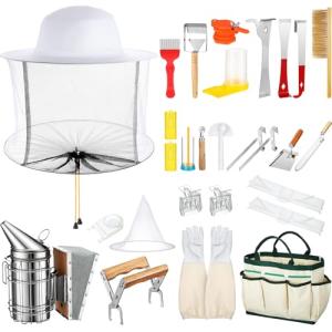 28-Piece Beekeeping Starter Kit with Smoker