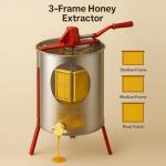 HE3MAN 3 Frame 304 Stainless Steel Drum Honey Extractor