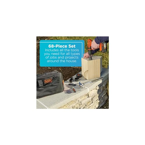 BLACK+DECKER 20V Max Drill & Home Tool Kit