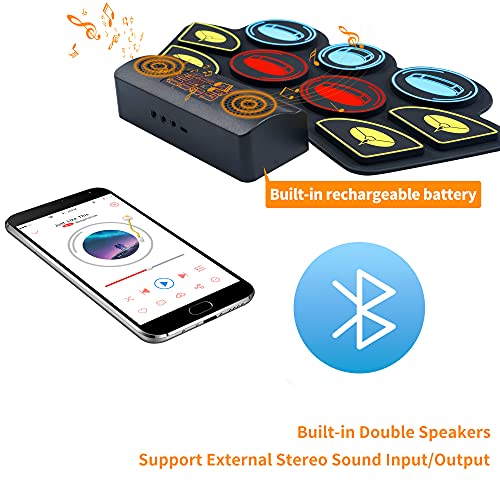 Electronic Drum Set with Light Up Drumsticks, Stand