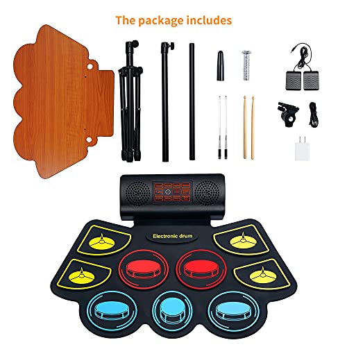 Electronic Drum Set with Light Up Drumsticks, Stand