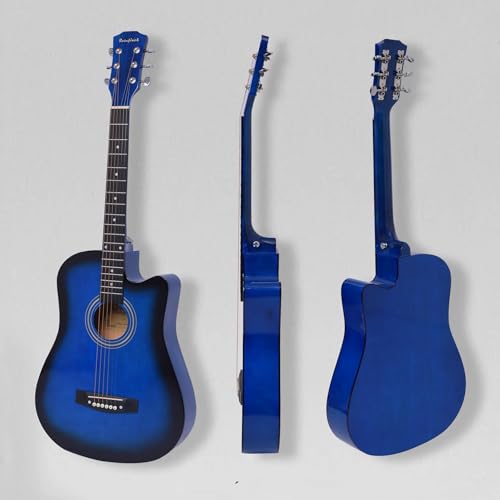 Rosefinch 38" Basswood Folk Guitar Starter Set (Blue)