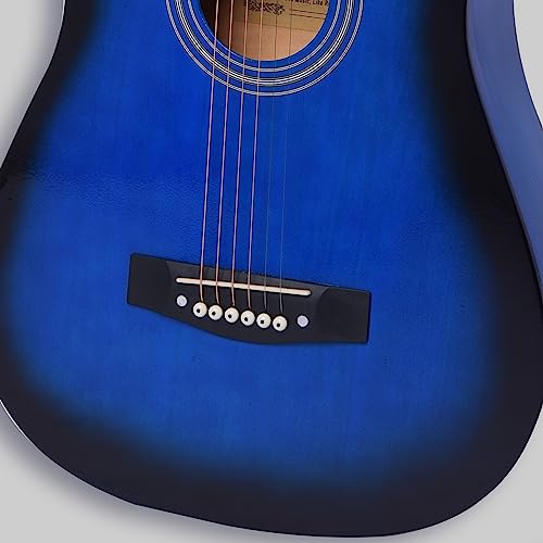 Rosefinch 38" Basswood Folk Guitar Starter Set (Blue)
