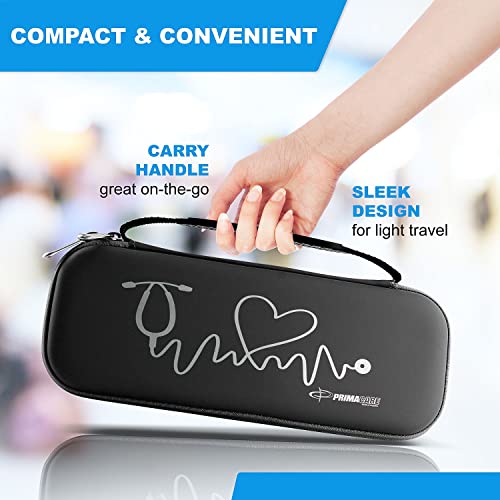 Black Stethoscope Case with Supplies and Multiple Compartments