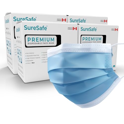 SureSafe 400 PCS Premium Disposable Face Masks - Blue