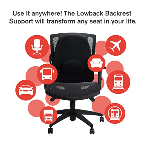 Portable Lowback Backrest Support with Lumbar Pillow