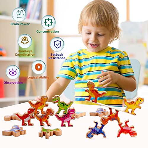 PIIOSER Wooden Dinosaur Building Blocks STEM Toys VIP