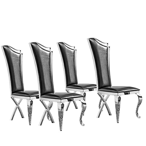 Luxury Dining Chairs Set with Unique High Back