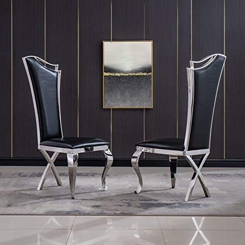 Luxury Dining Chairs Set with Unique High Back