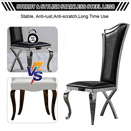 Luxury Dining Chairs Set with Unique High Back