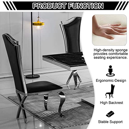 Luxury Dining Chairs Set with Unique High Back