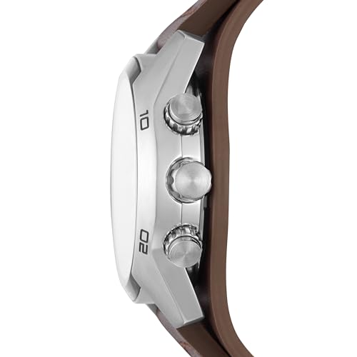 Fossil Men's Stainless Steel Chronograph Watch with Leather Band