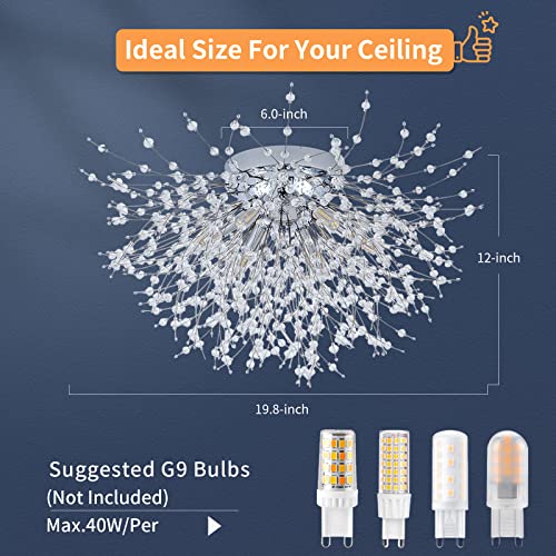 Chrome Firework Crystal Sputnik Ceiling Light Fixtures VIP