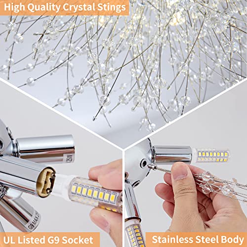 Chrome Firework Crystal Sputnik Ceiling Light Fixtures VIP