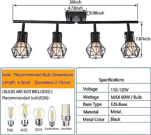 VIP Industrial Black Track Lighting for Home