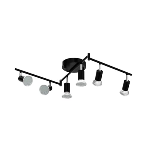 Unicozin 6 Light Track Lighting Kit, Black, GU10 Bulbs