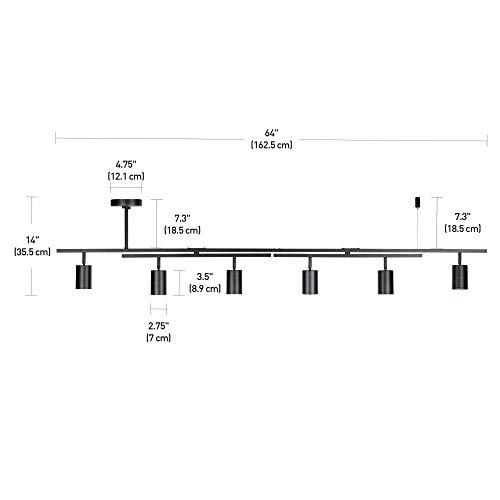 Globe Electric 6-Light Track Lighting, Matte Black