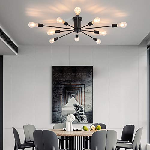 Modern Black Sputnik Chandelier for Kitchen Dining Room